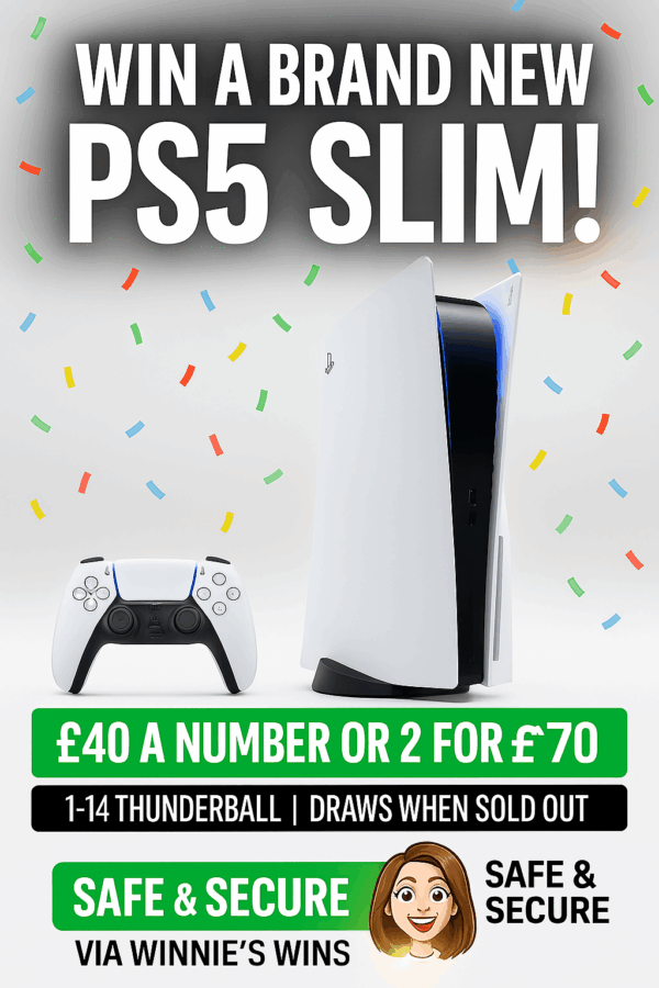 WIN A Brand New PS5 Slim – 1–14 Thunderball Raffle
